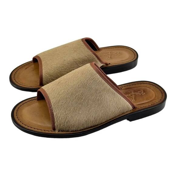 Re Ferdinando Vero Cuoio Slides Sandals - Picture 1 of 6